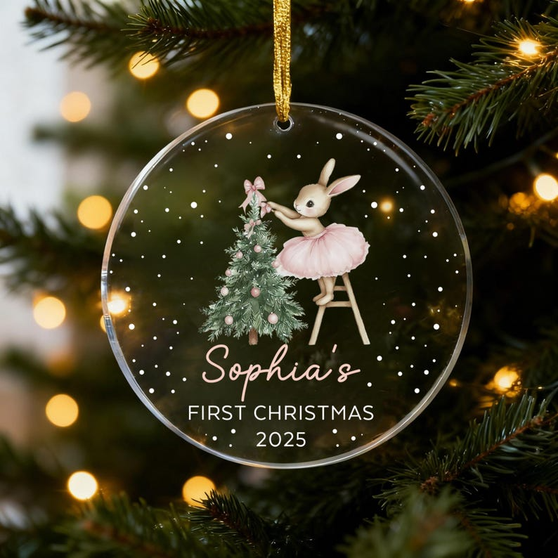 Baby Girl First Christmas Ornament,Baby's First Christmas,Personalized Baby Christmas Ornament,Custom Baby Ornament,Christmas Keepsake