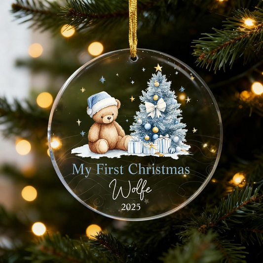 Custom Baby Christmas Ornament, Personalized Baby Name Ornament, Baby's First Christmas, Christmas Keepsake, Christmas Gift, Home Decor