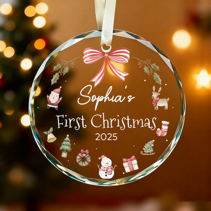 Personalized Baby's First Christmas Ornament 2025,Baby's First Christmas Bauble Gifts,Baby Newborn Gifts,Christmas Keepsake Gift,Xmas Decor
