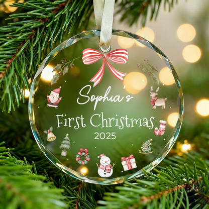 Personalized Baby's First Christmas Ornament 2025,Baby's First Christmas Bauble Gifts,Baby Newborn Gifts,Christmas Keepsake Gift,Xmas Decor