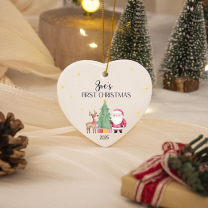 Personalised Baby's First Christmas Bauble, 1st Christmas Keepsake for New Baby, Newborn Gift for Friends, Baby 1st Christmas Ornament Decor