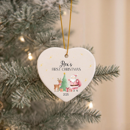 Personalised Baby's First Christmas Bauble, 1st Christmas Keepsake for New Baby, Newborn Gift for Friends, Baby 1st Christmas Ornament Decor