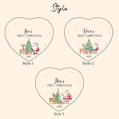 Personalised Baby's First Christmas Bauble, 1st Christmas Keepsake for New Baby, Newborn Gift for Friends, Baby 1st Christmas Ornament Decor