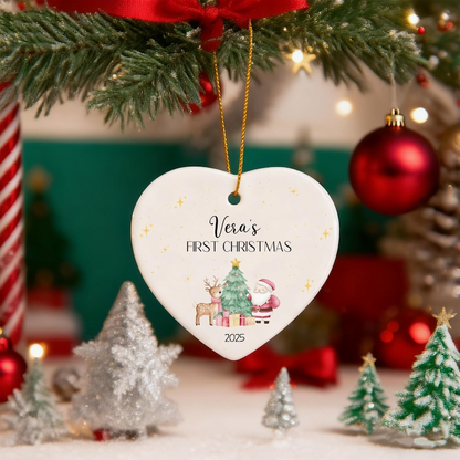 Personalised Baby's First Christmas Bauble, 1st Christmas Keepsake for New Baby, Newborn Gift for Friends, Baby 1st Christmas Ornament Decor
