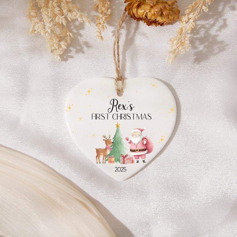 Personalised Baby's First Christmas Bauble, 1st Christmas Keepsake for New Baby, Newborn Gift for Friends, Baby 1st Christmas Ornament Decor