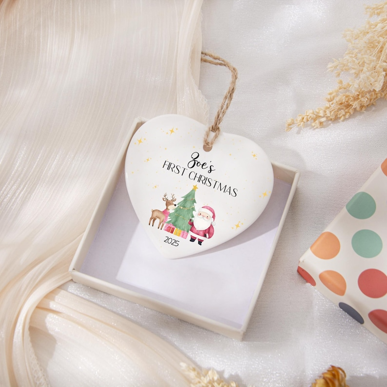 Personalised Baby's First Christmas Bauble, 1st Christmas Keepsake for New Baby, Newborn Gift for Friends, Baby 1st Christmas Ornament Decor