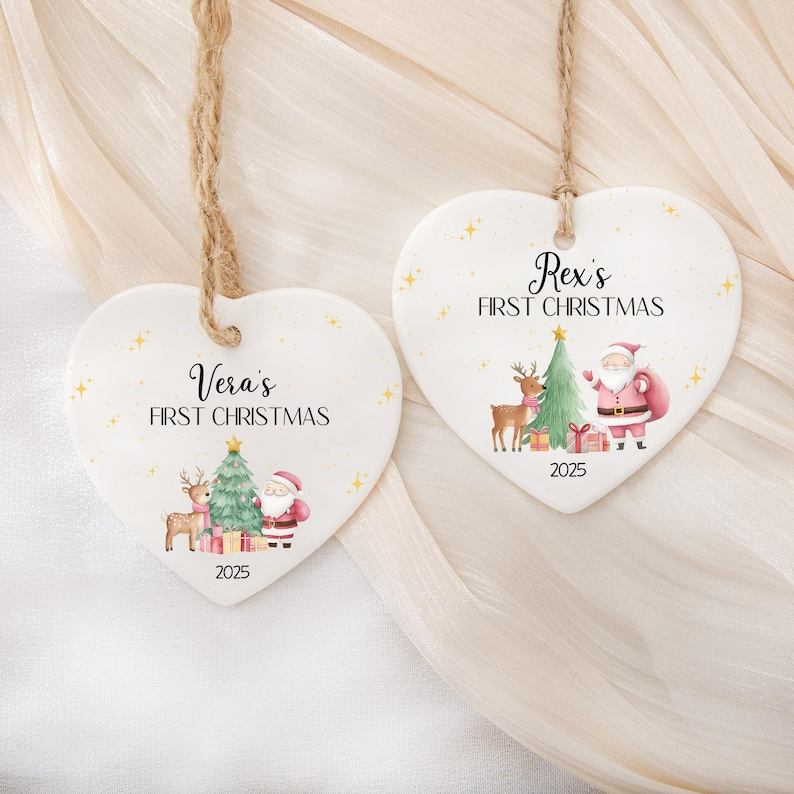Personalised Baby's First Christmas Bauble, 1st Christmas Keepsake for New Baby, Newborn Gift for Friends, Baby 1st Christmas Ornament Decor