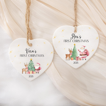 Personalised Baby's First Christmas Bauble, 1st Christmas Keepsake for New Baby, Newborn Gift for Friends, Baby 1st Christmas Ornament Decor