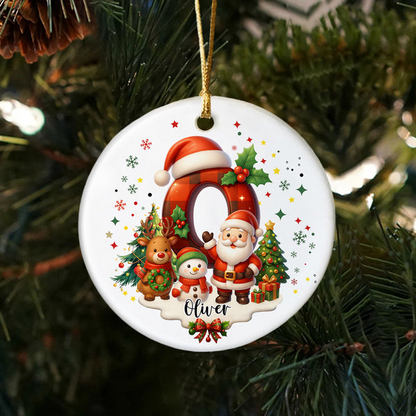 Custom Alphabet Personalized Christmas Ceramic Ornament