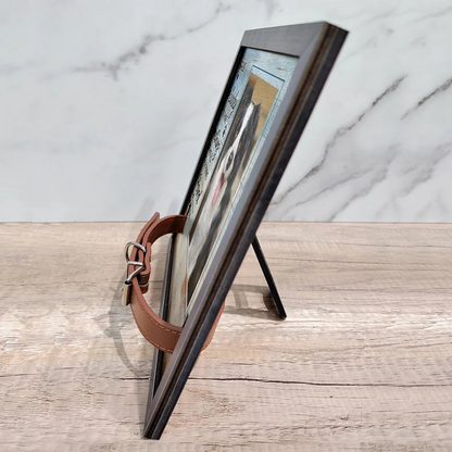 Custom Pet Memorial Frame with Photo & Collar Holder – Personalized Pet Loss Gift, Dog & Cat Remembrance Sign