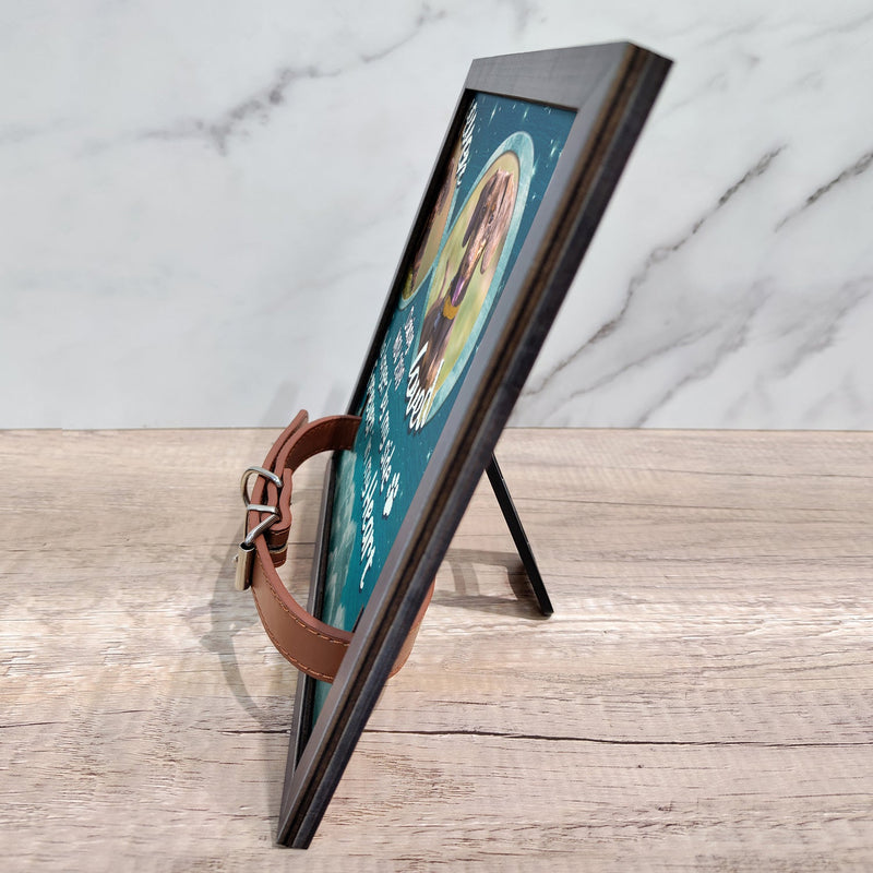 Custom Photo “Forever In My Heart” Pet Memorial Frame – Personalized Pet Loss Sign with Collar Holder | Sympathy Gift for Dog Owners & Cat Lovers