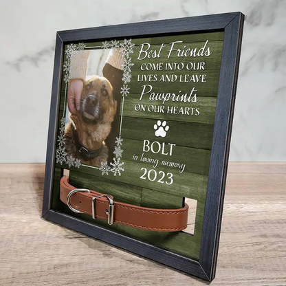 Personalized Pet Loss Sign with Photo and Collar Frame – Christmas Memorial Gift for Dog & Cat Owners