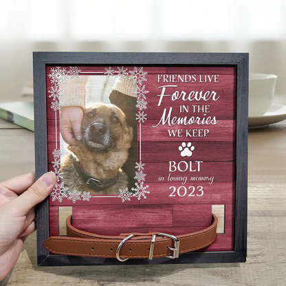 Personalized Pet Loss Sign with Photo and Collar Frame – Christmas Memorial Gift for Dog & Cat Owners