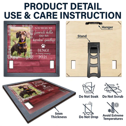 Personalized Pet Loss Sign with Photo and Collar Frame – Christmas Memorial Gift for Dog & Cat Owners