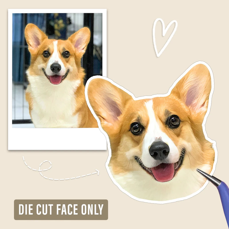Custom Photo Dog Cat Pet Portrait Vinyl Sticker – Personalized Cutout Sticker for Pet Lovers, Dog Moms, Cat Dads, Pet Memorial Gift, Laptop & Water Bottle Decal