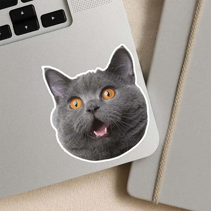 Custom Photo Dog Cat Pet Portrait Vinyl Sticker – Personalized Cutout Sticker for Pet Lovers, Dog Moms, Cat Dads, Pet Memorial Gift, Laptop & Water Bottle Decal