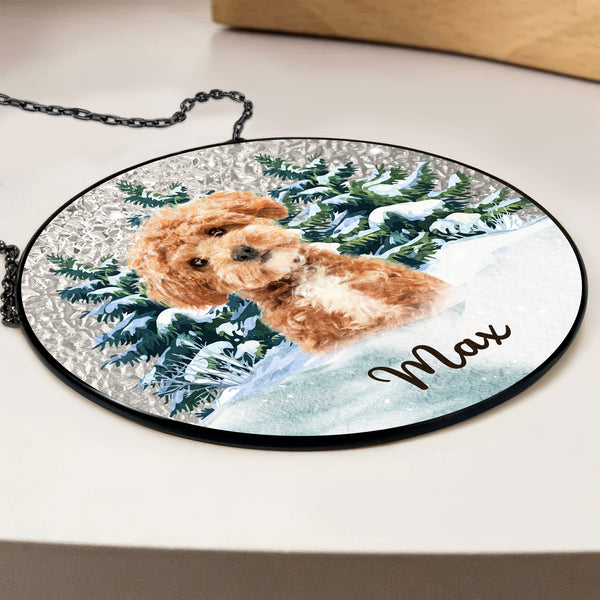 Personalized Dog Stained Glass Suncatcher – Heartfelt Christmas Gift