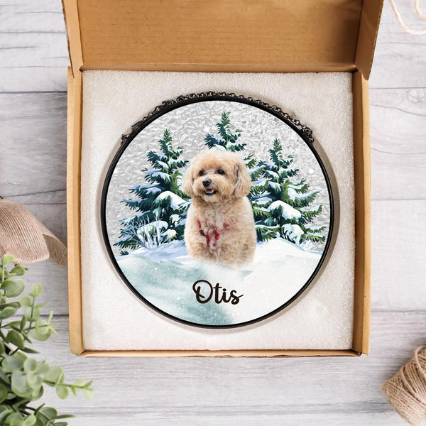 Personalized Dog Stained Glass Suncatcher – Heartfelt Christmas Gift