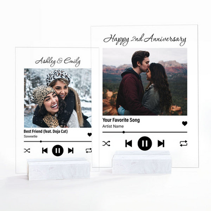 Custom Acrylic Song Plaque Couples Gift Personalized Anniversary Valentine Photo Acrylic Plaque