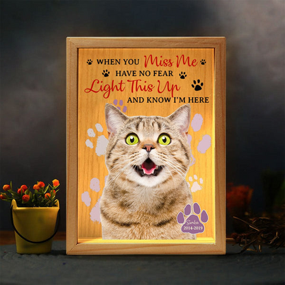 Custom Photo “When You Miss Me” Light Box – Personalized Pet Lovers Gift
