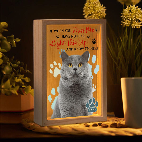 Custom Photo “When You Miss Me” Light Box – Personalized Pet Lovers Gift