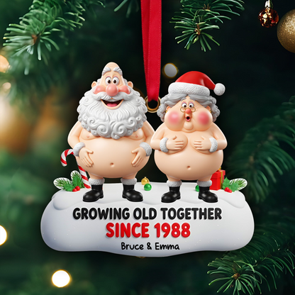 Growing Old Couple Ornament - Personalized Funny Gifts For Couple