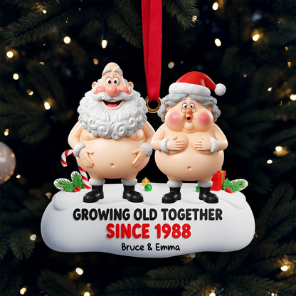 Growing Old Couple Ornament - Personalized Funny Gifts For Couple