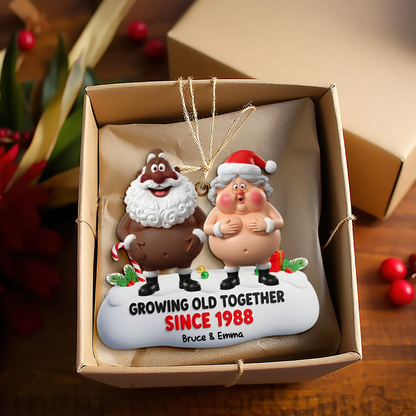 Growing Old Couple Ornament - Personalized Funny Gifts For Couple