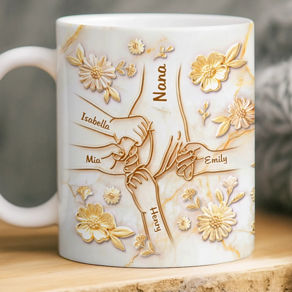Custom 3D Inflated Effect Printed Mug - Personalized Mother's Day Gifts For Mom, Grandma - Love Passed Down Forever