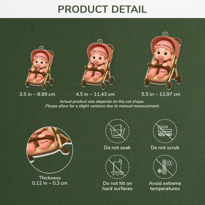 [3D Printing Effect] Personalised Acrylic Baby's 1st Xmas Ornaments for Newborns