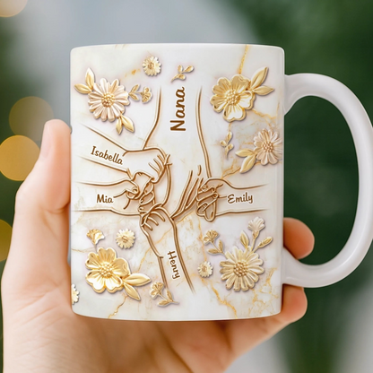 Custom 3D Inflated Effect Printed Mug - Personalized Mother's Day Gifts For Mom, Grandma - Love Passed Down Forever