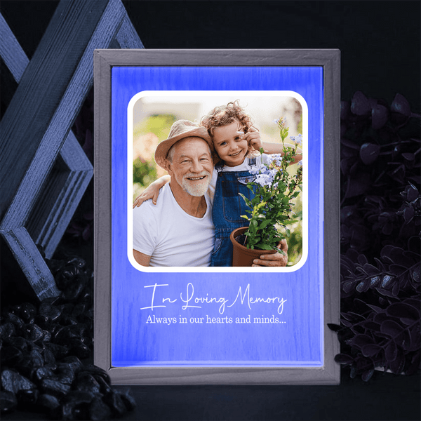 Personalized “Always in Our Hearts & Mind” Memorial Light Box – Custom Photo Remembrance Gift
