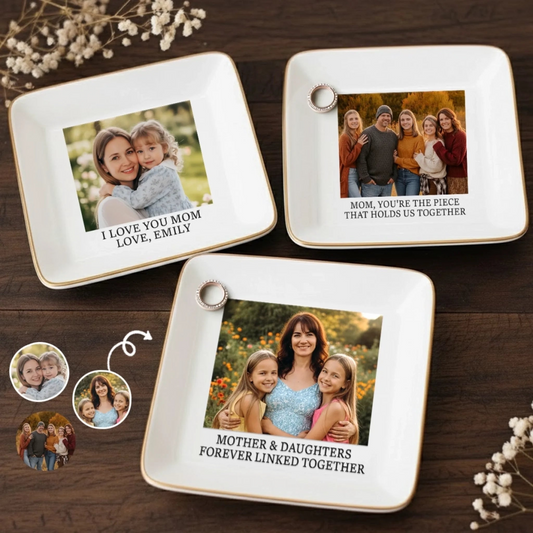 Custom Photo Jewelry Dish - Personalized Mother's Day Gifts For Mom, Grandma - A Daily Reminder Of Love