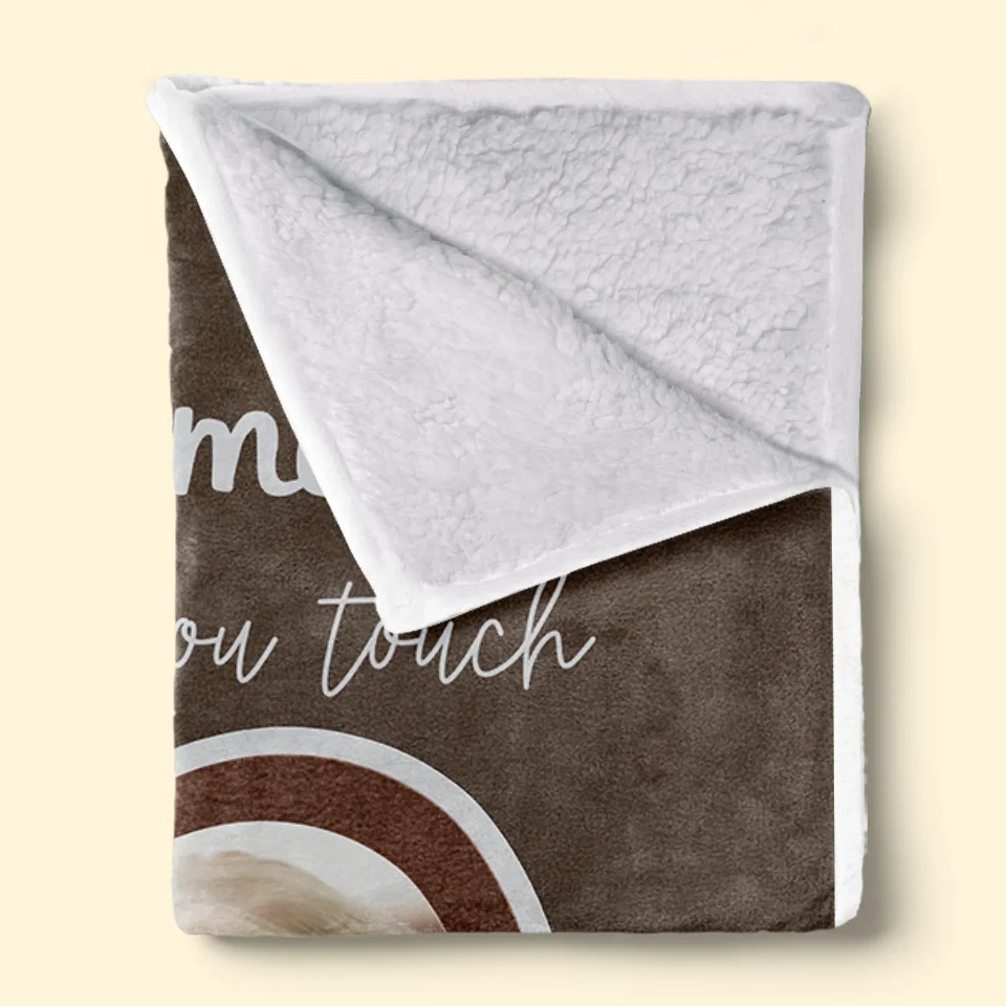 Custom Photo Touch This Heart, Feel Our Love - Family Personalized Custom Blanket - Gift For Mom, Grandma