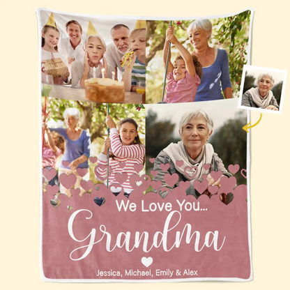 Custom Photo I Love You More Than I Can Say - Family Personalized Custom Blanket - Gift For Mom, Grandma