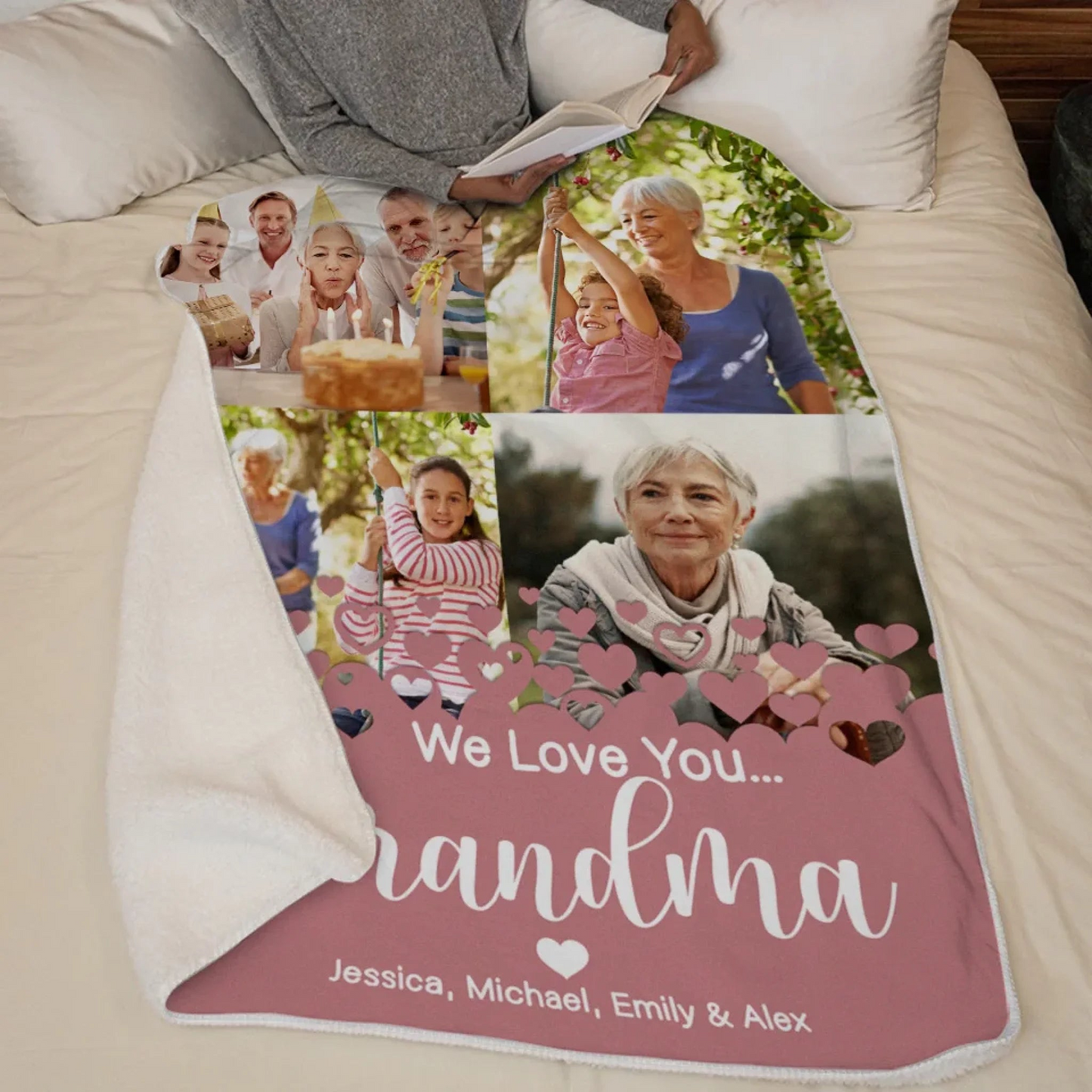 Custom Photo I Love You More Than I Can Say - Family Personalized Custom Blanket - Gift For Mom, Grandma