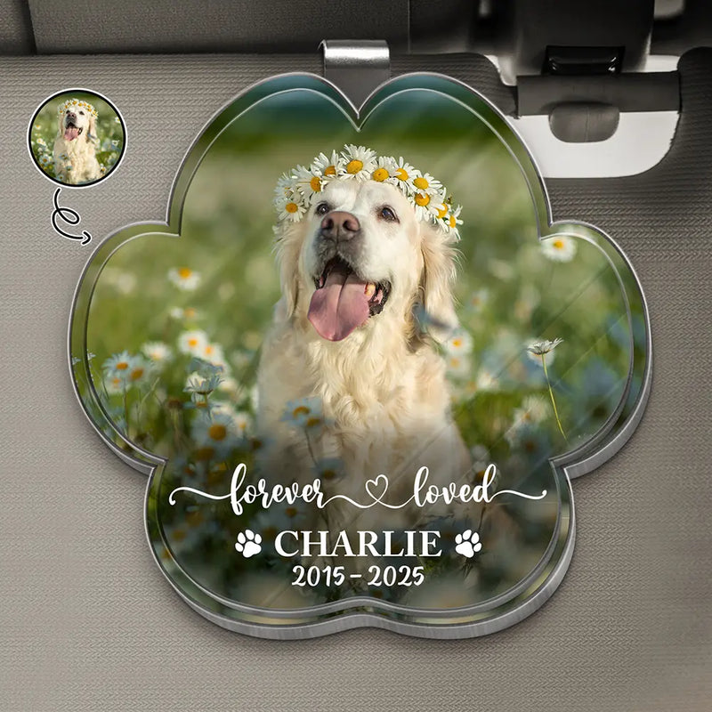 Custom Photo Forever In My Heart - Personalized Custom Shaped Acrylic Car Visor Clip