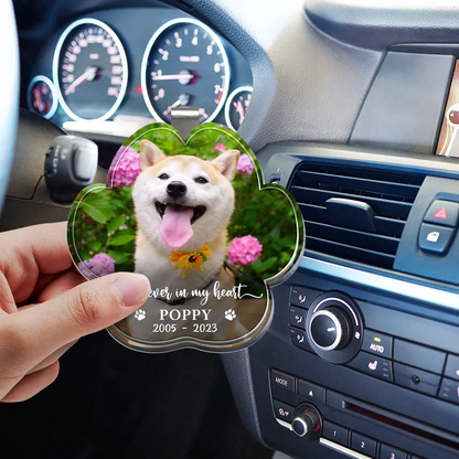 Custom Photo Forever In My Heart - Personalized Custom Shaped Acrylic Car Visor Clip