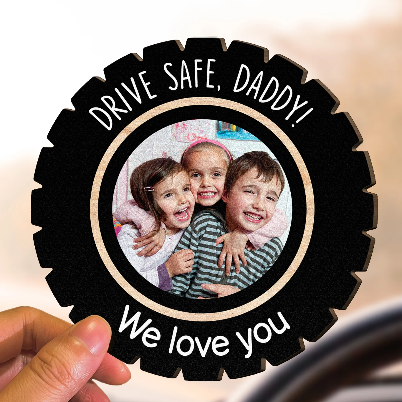 Custom Photo We Love You Car Visor Clip - Personalized Cute Gift For Dad, Husband
