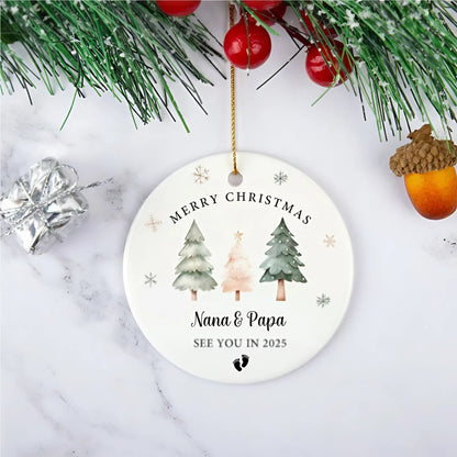 Promoted to Grandparents Christmas Ornament, Pregnancy Announcement, Reveal to Grandparents, New Grandma and Grandpa Xmas Bauble