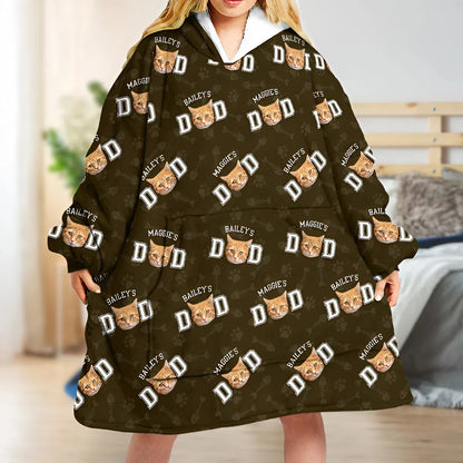 Custom Photo Cat Dad Cat Mom - Dog Dad Dog Mom Hoodie Blanket