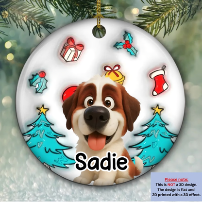 Santa Is Coming - Personalized Custom 3D Inflated Effect Ceramic Ornament